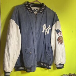 Mirage NY Yankees Cooperstown Collection MLB Bomber Jacket Menʼs L  Reversible!